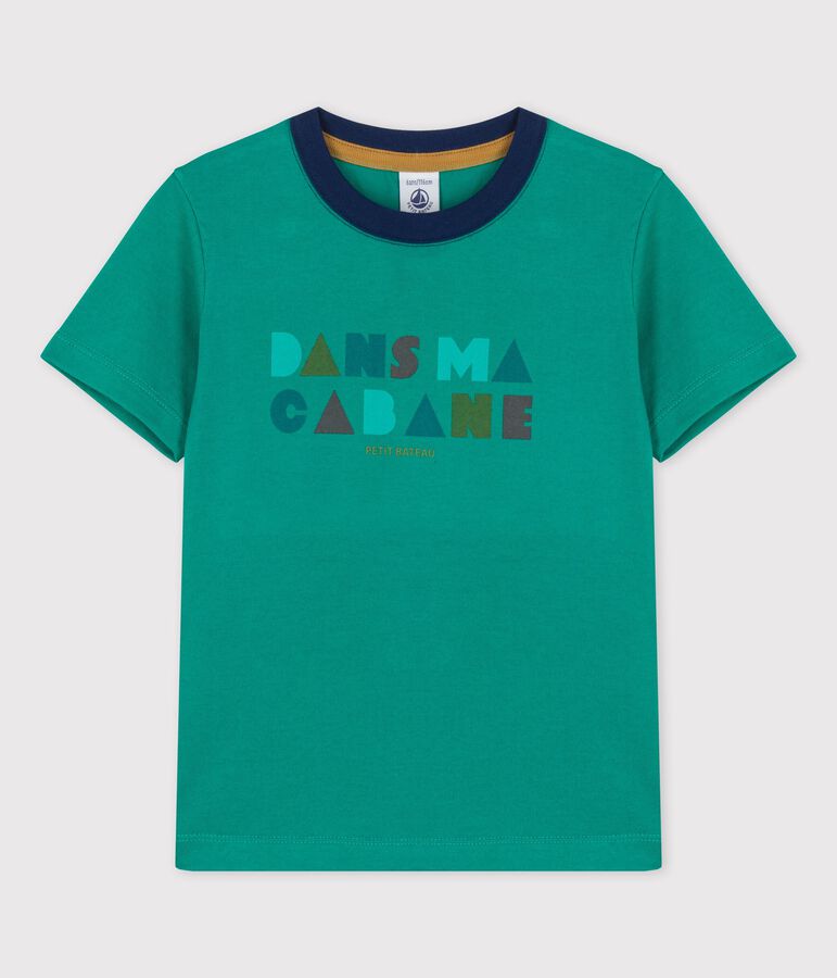 T-shirt  maniche corte in cotone bambino verde GAZON