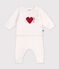 Completo in maglia jacquard con cuore neonato rosso/rosso