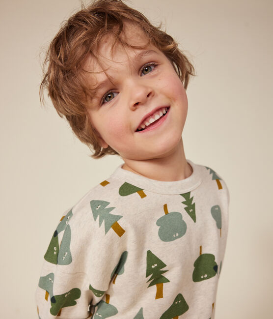 Maglia in tessuto felpato bambino beige MONTELIMAR/bianco MULTICO
