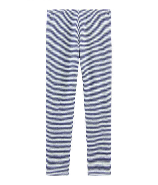 Legging caldo donna blu MEDIEVAL/bianco MARSHMALLOW