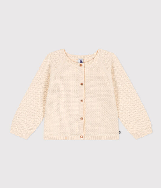 Cardigan in cotone bambina ecru AVALANCHE