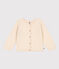 Cardigan in cotone bambina ecru AVALANCHE