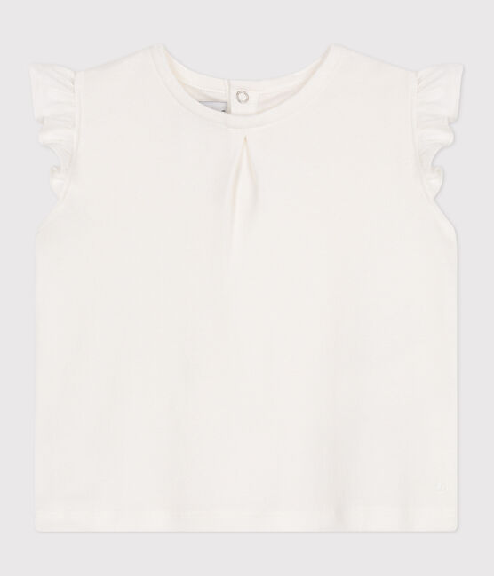 Blusa senza maniche in cotone neonato bianco MARSHMALLOW
