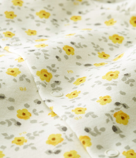 Tutina lunga da bebè in lana e cotone bianco MARSHMALLOW/bianco MULTICO