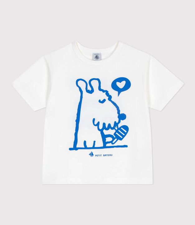 T-shirt a maniche corte in cotone bambina bianco