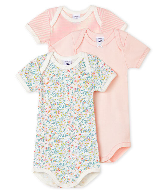 Confezione da 3 body manica corta colori pastello bebè femmina variante 1