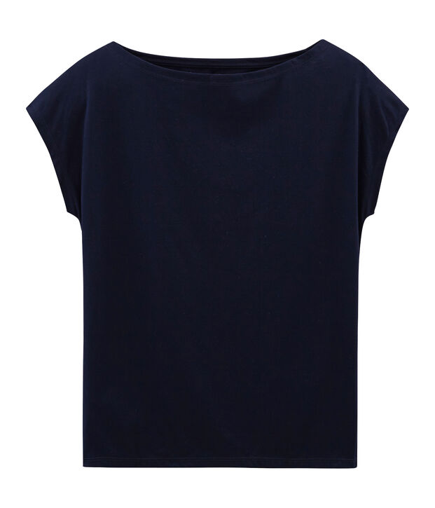 T-shirt manica corta in cotone Sea Island donna blu