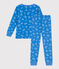 Pigiama a maniche lunghe in cotone con furgoni stampati bambino blu BRASIER/grigio MARSHMALLOW