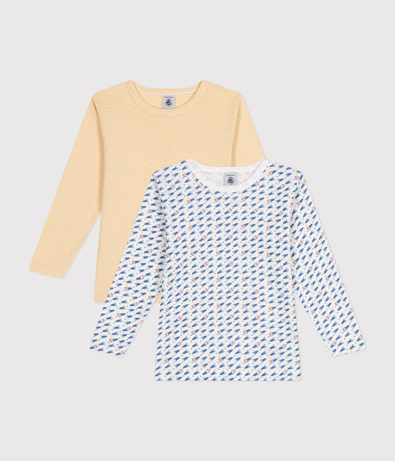 Set di 2 T-shirt a maniche lunghe con razzi in cotone bambino multicolore