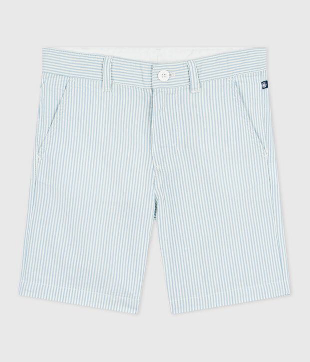 Bermuda in cotone a righe bambino blu/blu