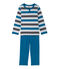 Pigiama per bambino in jersey a righe grigio POUSSIERE/grigio MAKI/ POUSSIERE