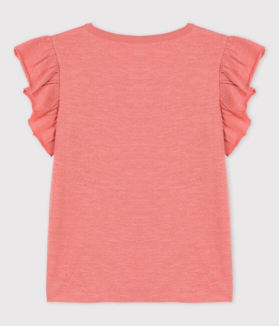 T-shirt a maniche corte in cotone bambina rosa PAPAYE