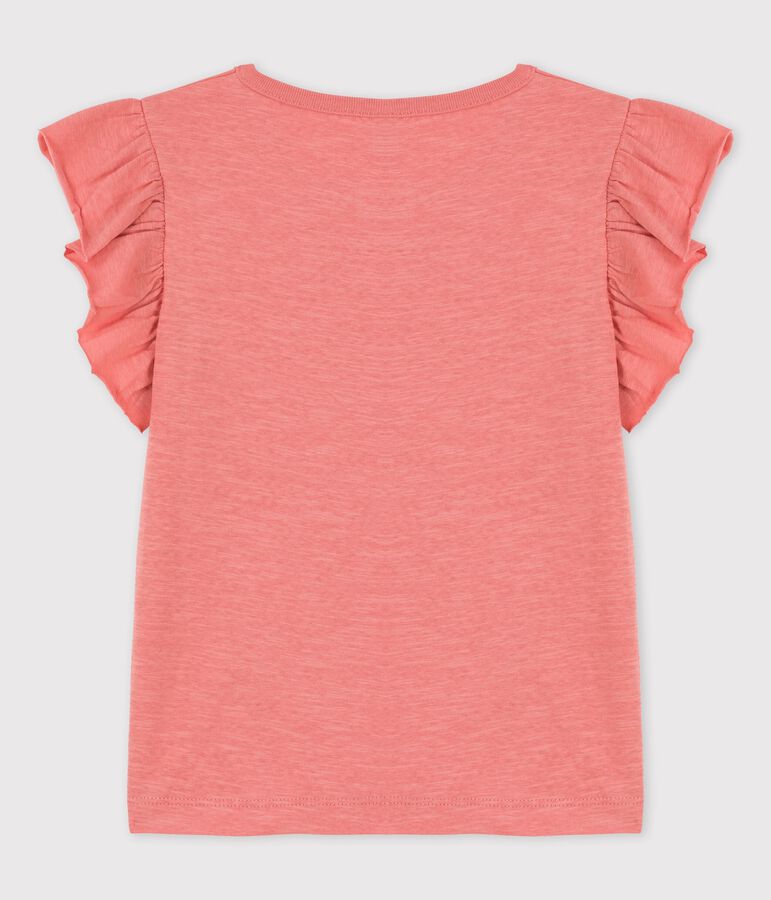 T-shirt a maniche corte in cotone bambina rosa