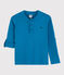 T-shirt in cotone e lino bambino blu MYKONOS