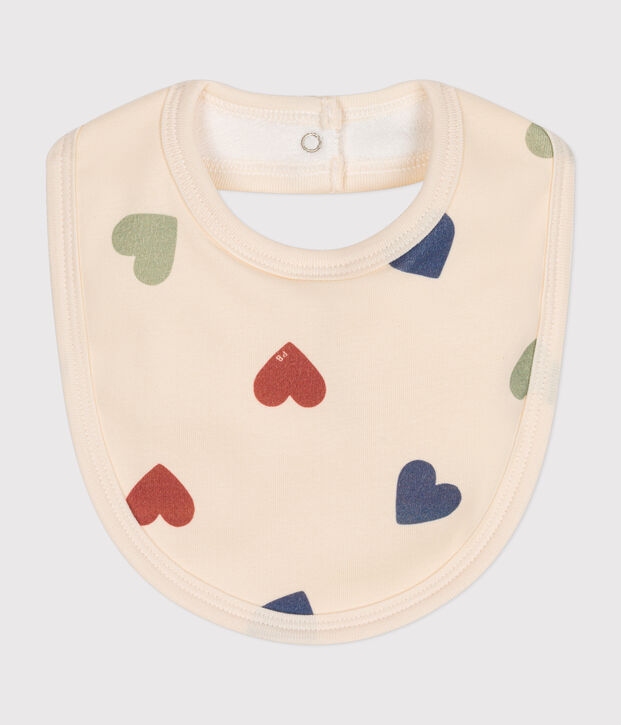 Bavaglino da neonato in cotone ecru/multicolore