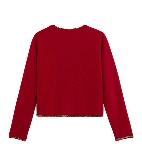 Cardigan tricot bambina rosso TERKUIT