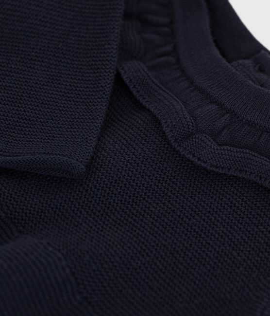 Abito a manica lunga in tricot per bebè blu SMOKING