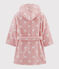Accappatoio bambina a cuori in spugna rosa CHARME/bianco MARSHMALLOW