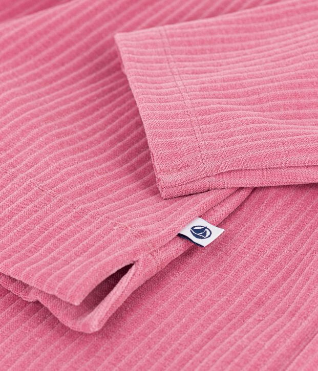 Pigiama donna in ciniglia a costine tinta unita rosa