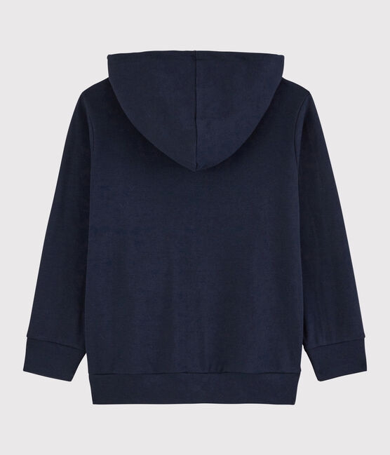 Felpa con zip e cappuccio in cotone bambino blu SMOKING
