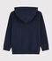 Felpa con zip e cappuccio in cotone bambino blu SMOKING