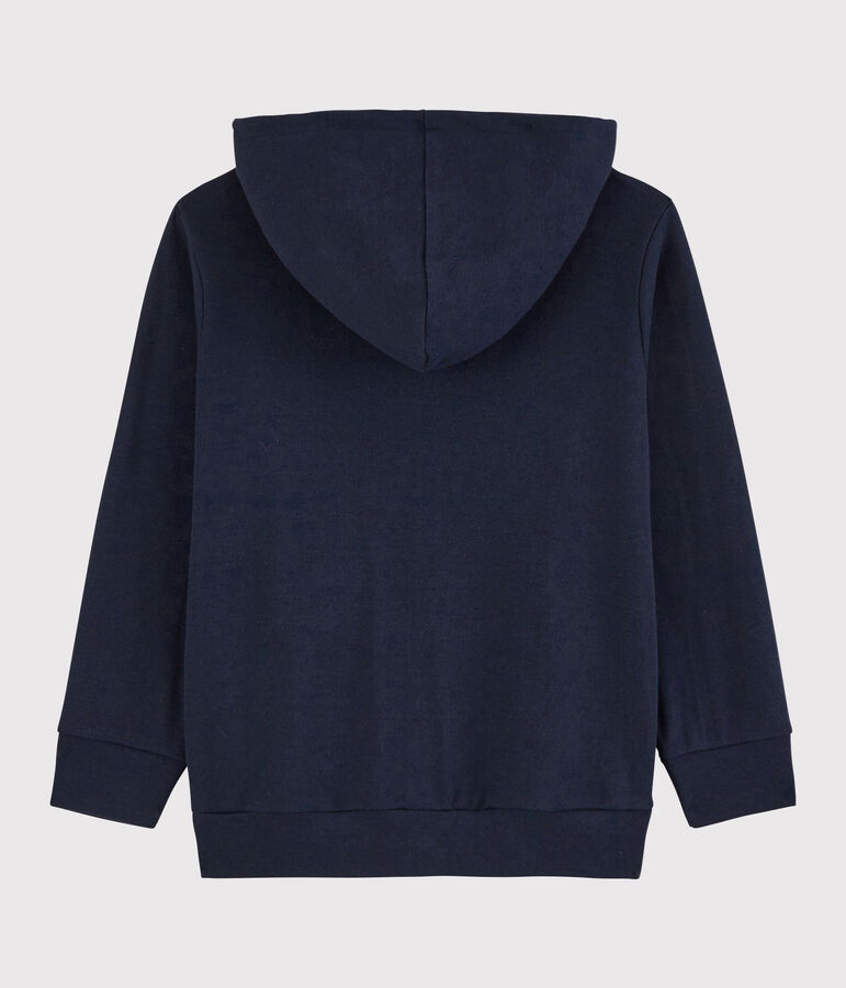 Felpa con zip e cappuccio in cotone bambino blu