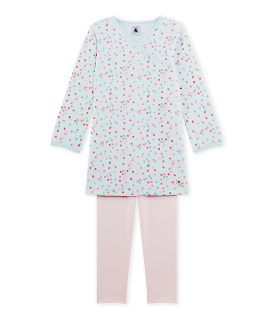 Camicia da notte per bambina in ciniglia rosa VIENNE/blu BOCAL/ MULTICO