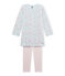 Camicia da notte per bambina in ciniglia rosa VIENNE/blu BOCAL/ MULTICO