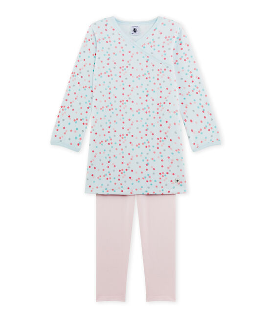 Camicia da notte per bambina in ciniglia rosa VIENNE/blu BOCAL/ MULTICO