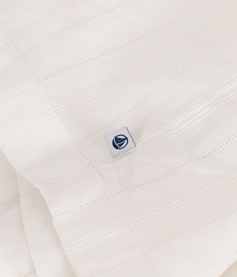 Abito lungo con spalline in cotone tinta unita bambina bianco