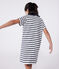 Abito a maniche corte in cotone bambina bianco MARSHMALLOW/blu SMOKING