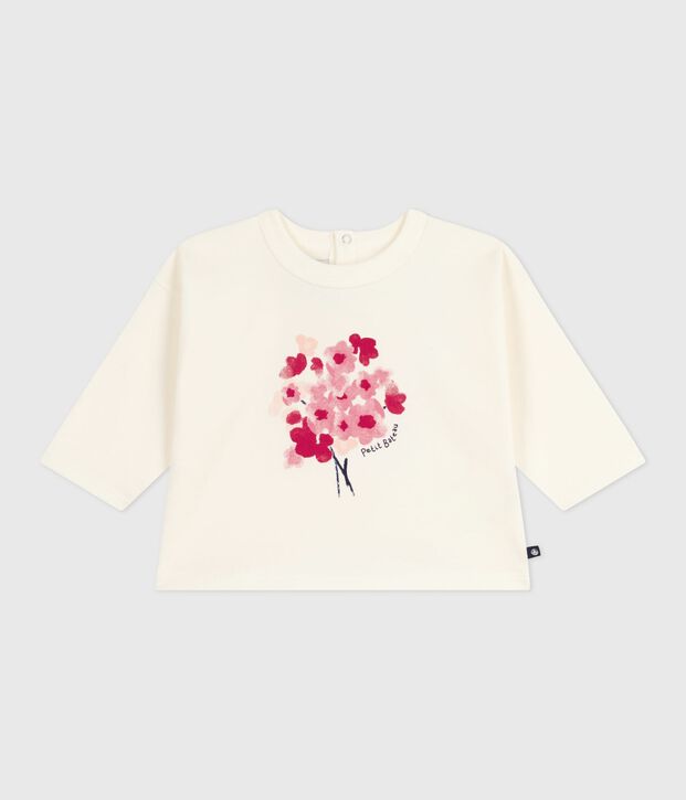 Maglietta a maniche lunghe in cotone per neonati MILK