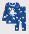Pigiama a stelle unisex in molleton blu MAJOR/bianco ECUME