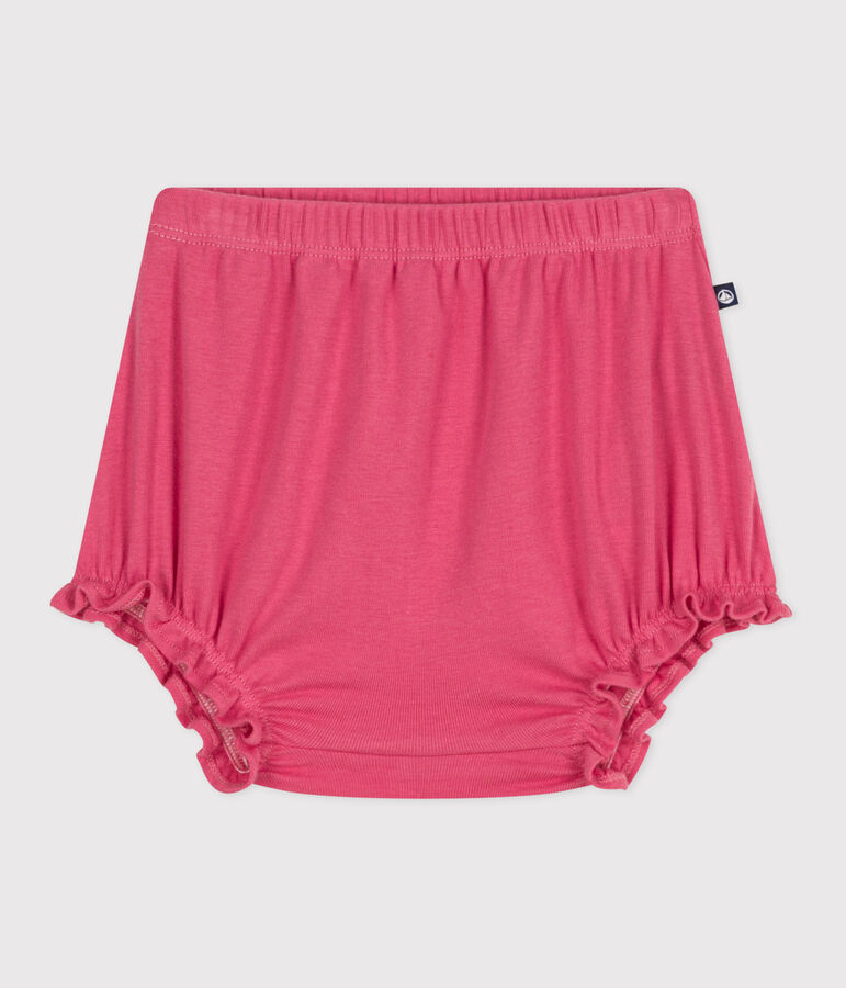 Bloomer in cotone tinta unita neonato rosa