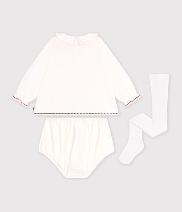 Confezione regalo composta da blusa, bloomer e collant neonata multicolore