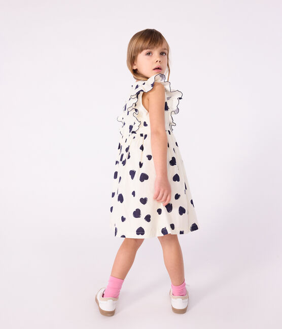 Abito senza maniche in cotone bambina blu MILK/ SOIR