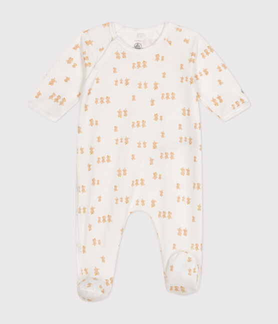 Pigiama in tessuto felpato neonato bianco MARSHMALLOW/bianco MULTICO