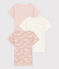 Confezione da 3 t-shirt bambina a maniche corte in cotone con nuvolette variante 1