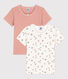 Confezione da 2 t-shirt a maniche corte, a fiori, bambina, cotone