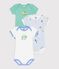 Lot de 3 bodies manches courtes en coton multicolore