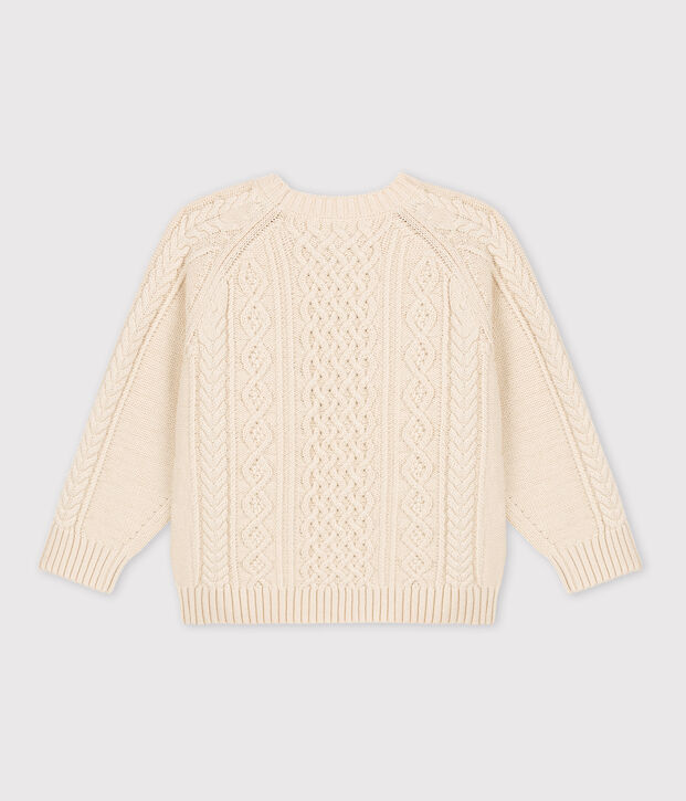 Pullover bambino in cotone unisex ecru