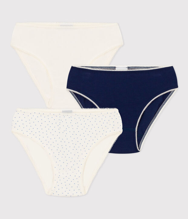 Confezione da 3 slip a pois in cotone ed elastam bambina multicolore