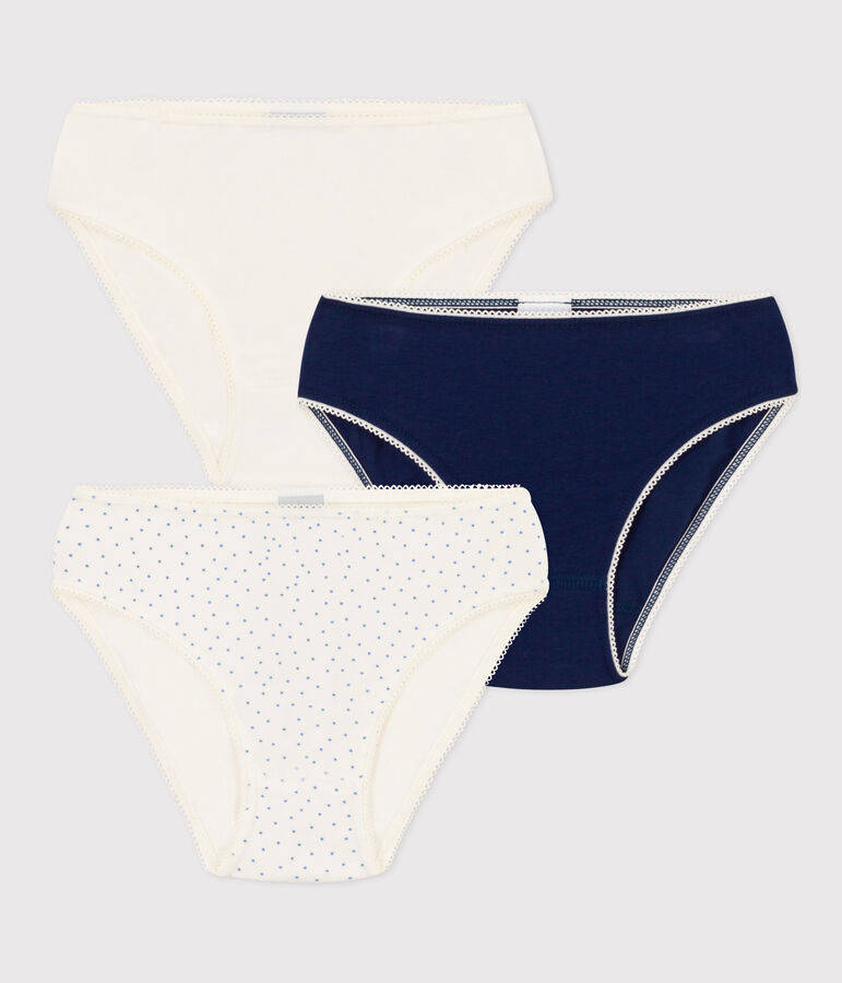 Confezione da 3 slip a pois in cotone ed elastam bambina variante 1