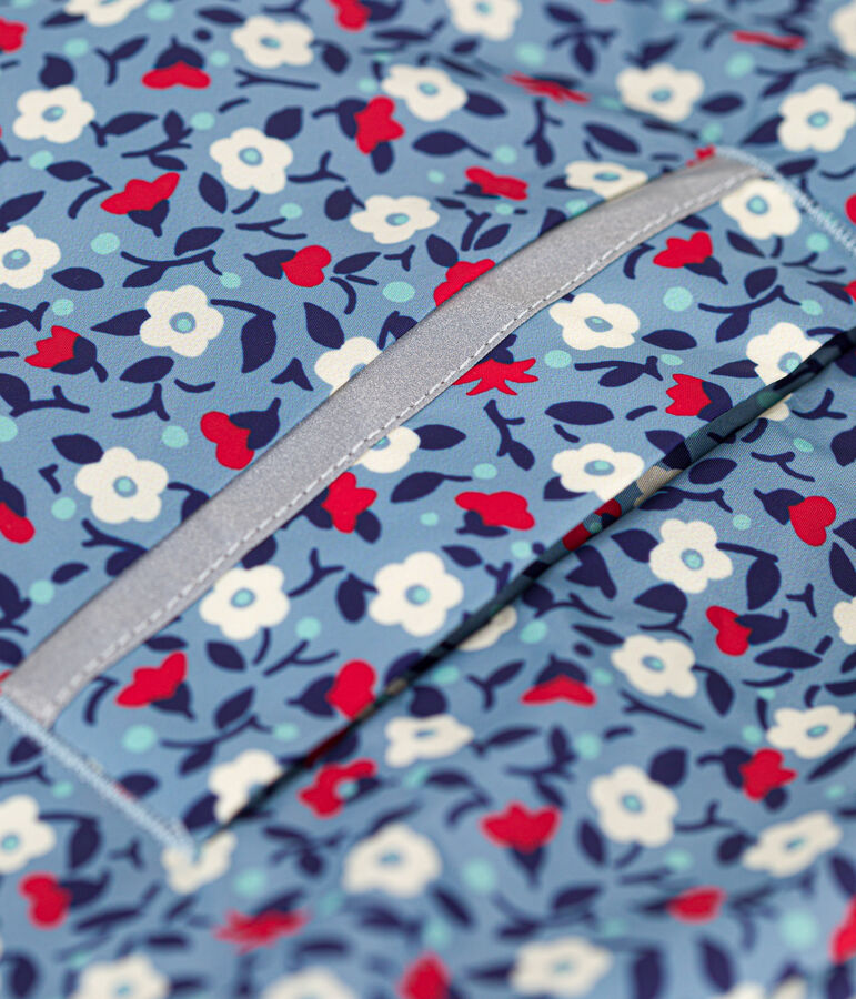 Giacca a vento in tessuto riciclato bambina blu/multicolore