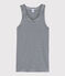 Canottiera iconica in cotone Donna blu SMOKING/bianco MARSHMALLOW