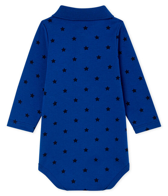 Body manica lunga bebè maschietto con colletto a polo blu LIMOGES/blu SMOKING