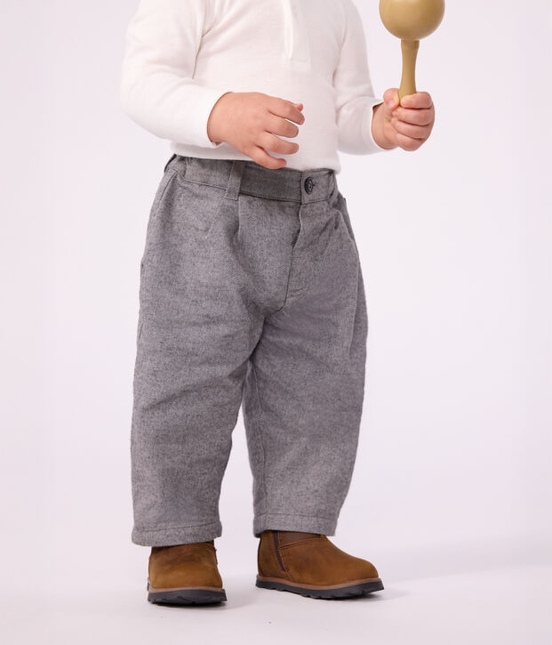 Pantaloni in flanella tinta unita neonato grigio