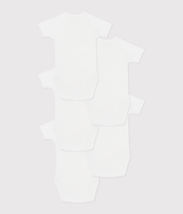 Set da 5 body incrociati a maniche corte in cotone neonato multicolore