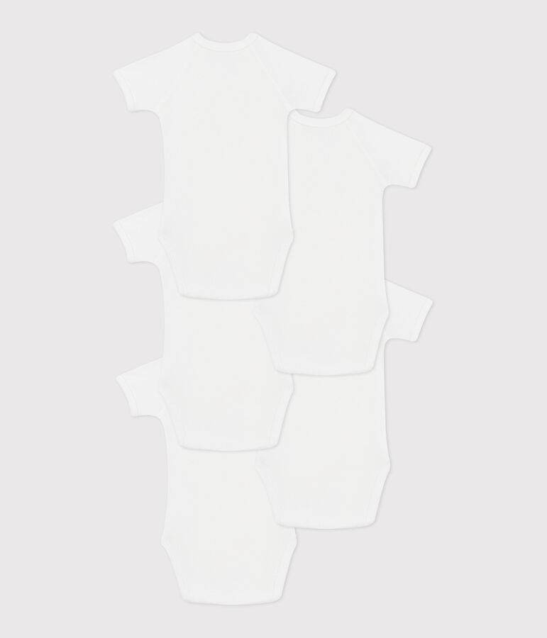 Set da 5 body incrociati a maniche corte in cotone neonato multicolore