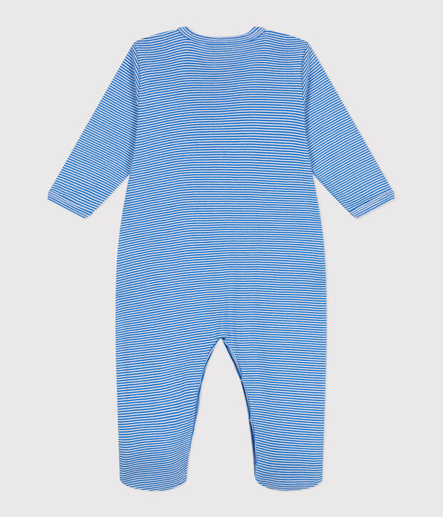 Pigiama in cotone a righe neonato blu/bianco